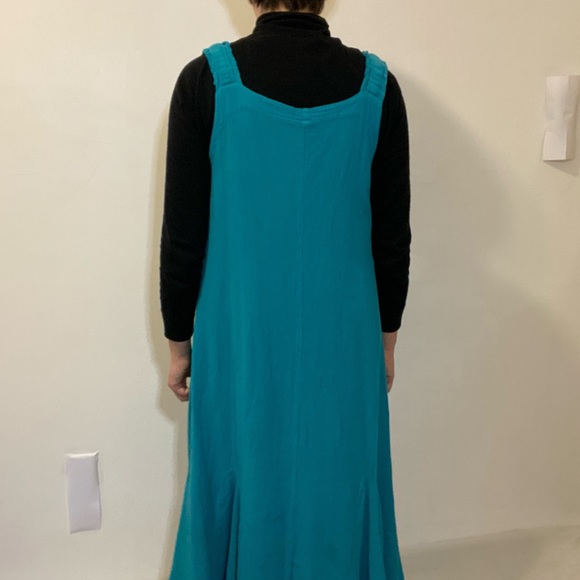 Turquoise Sleeveless Round Neck Maxi Dress - Picture 4 of 6